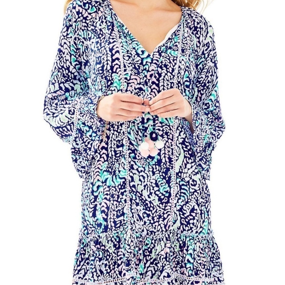 Lilly Pulitzer Percilla Tunic Dress Blues Grotto Move It or Lose It Size S  NWT